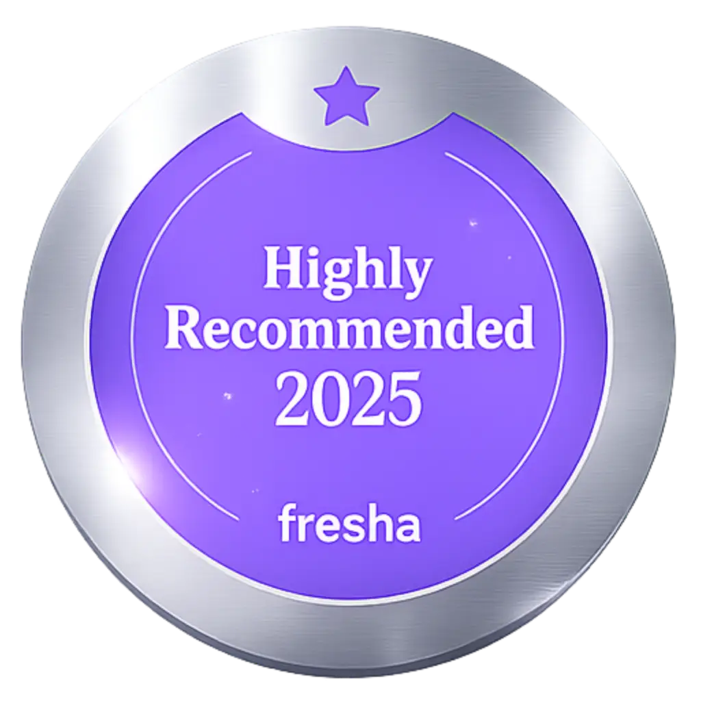 Highly Recommended 2025 award from Fresha for Total Skin Health Spa